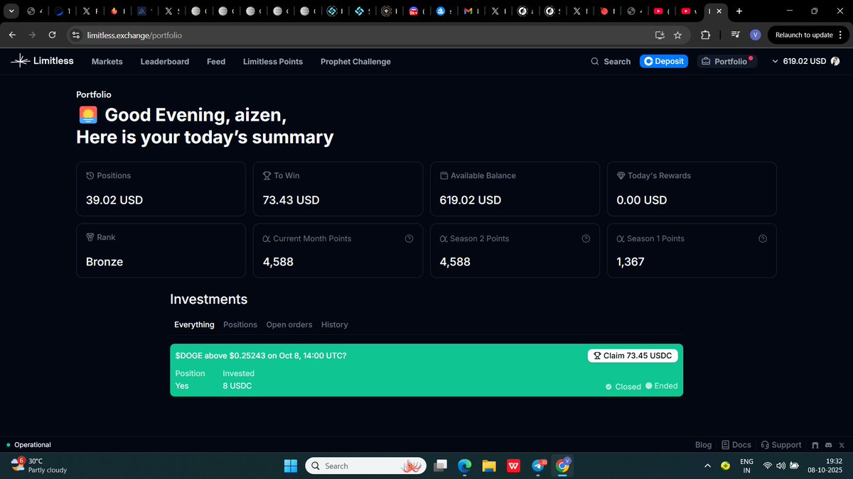 Olamide_riil's tweet image. Ever wished you could trade your opinions? 👀
On Limitless, you literally can.
Guess where BTC or ETH will close, grab “Yes” or “No” shares, and profit when you’re right.
Simple. Fun. Addictive. 💸
@trylimitless
#Crypto #PredictionMarkets #Limitless