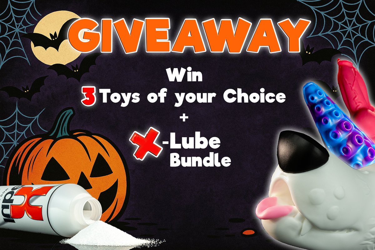 🎃 𝗛𝗔𝗟𝗟𝗢𝗪𝗘𝗘𝗡 𝗚𝗜𝗩𝗘𝗔𝗪𝗔𝗬 🎃
It’s spooky season, Foxies! 👻🦊

Win 3 Toys of your choice + an X-Lube Bundle 💦💥

How to enter:
✅ Follow <a href="/NaughtyFox_Toys/">Naughty Fox®</a>
✅ Repost (or Retweet) this post

🕒 Ends: Tuesday, Oct 15, 2025 – 10:00 PM CEST Time

👑 Winner gets to pick