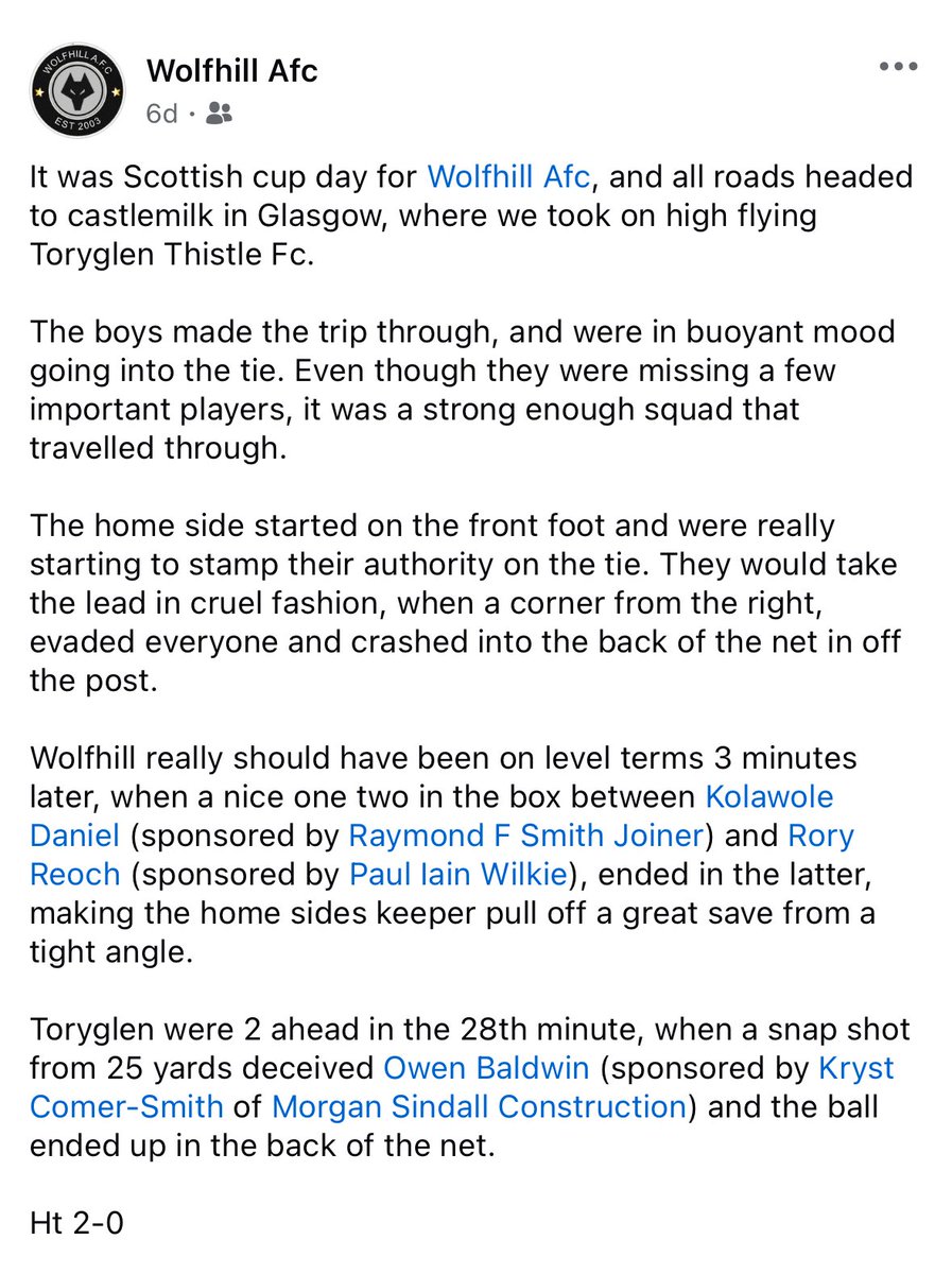WolfhillAFC's tweet photo. Our travels to Castlemilk result in a 2-2 draw in the Scottish Cup ⚽️🐺🚍 https://t.co/uB2QcQK1KO