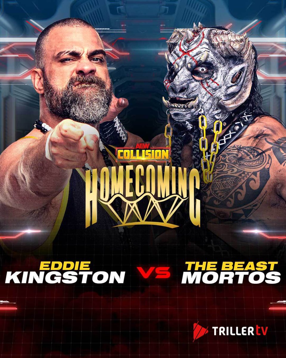 Triller_TV's tweet image. TONIGHT!
Kota Ibushi vs. Josh Alexander
Eddie Kingston vs. Beast Mortos
Max Caster + Anthony Bowens vs. Big Bill + Bryan Keith
TayJay in action
📺 #AEWCollision Homecoming | 01:00 GMT | Internationally on AEW Plus