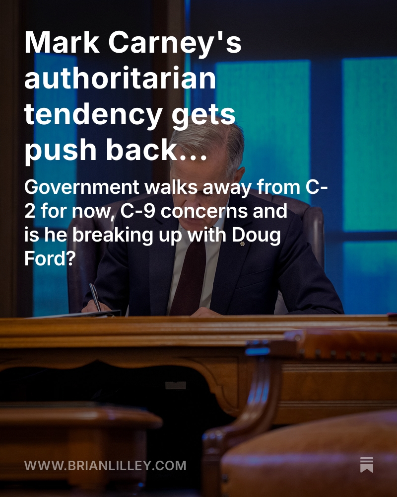 brianlilley's tweet image. The Liberals are pausing some parts of C-2, but only for now. Here is what you need to know about that, about Bill C-9 and Carney&apos;s rocky bromance with Doug Ford.
brianlilley.com/p/mark-carneys…