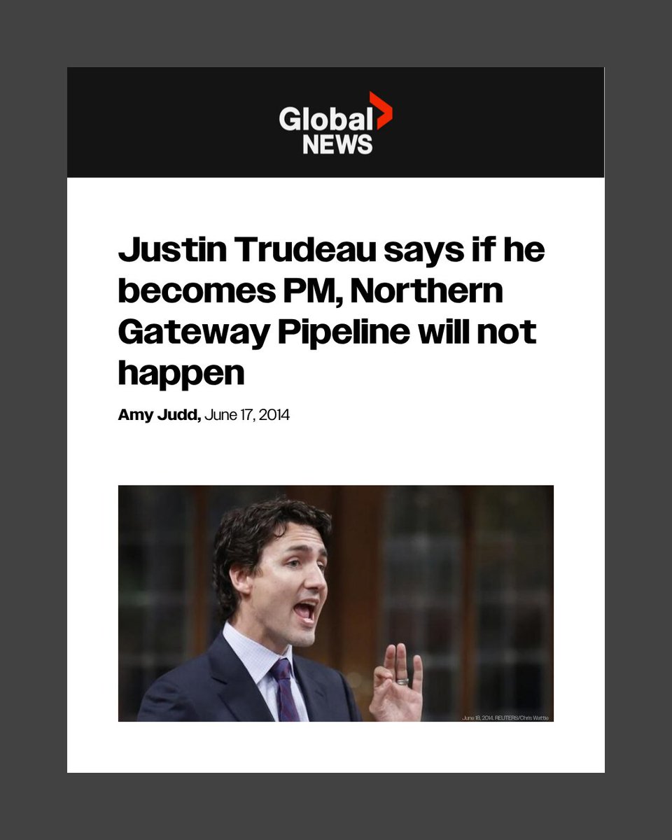 PierrePoilievre's tweet image. Liberals are now pretending that they did not kill the Northern Gateway Pipeline.

They did.

Now Mark Carney is the ONLY one standing in the way.

Get out of the way!

globalnews.ca/news/1400502/w…