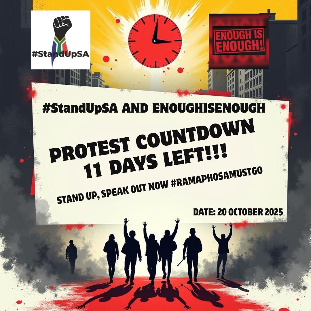 RAMAPHOSA MUST GO
RAMAPHOSA MUST GO 
RAMAPHOSA MUST GO 
RAMAPHOSA MUST GO 
RAMAPHOSA MUST GO 
RAMAPHOSA MUST GO
RAMAPHOSA MUST GO 

20 OCTOBER 2025