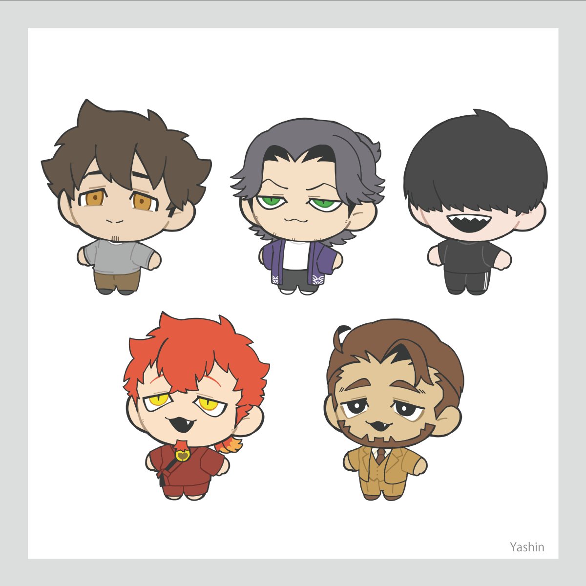Y_ashi_n's tweet image. 人型キャラのぬいぐるみも欲しいというコメントをちょくちょくいただくので ぬいぐるみっぽい頭身で描いてみた
#かみさまキツネとサラリーマン