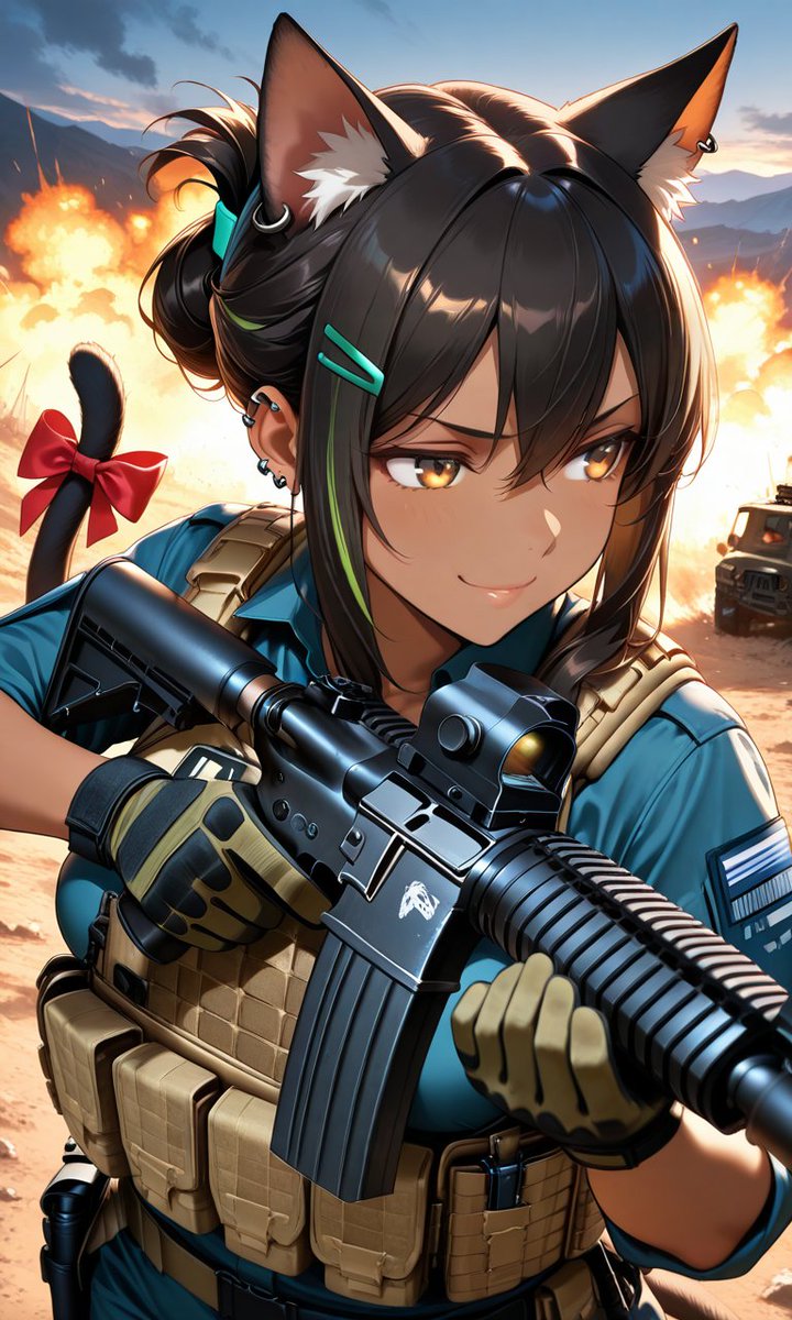 NylaKatsuki's tweet image. “Been absolutely loving the chaos and adrenaline of the new #Battlefield6!
Happy launch day to all the soldiers out there — may your aim be steady and your squad never leave you behind. 🎮✨”

#pixai #Pixaiart #AIArt #AIイラスト