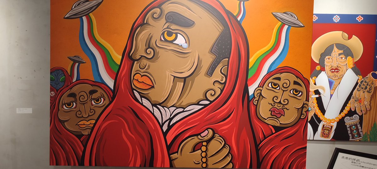 CarlZha's tweet image. Daniel took me to see a modern Tibetan art exhibit on a day trip to Chengdu fem Chognqing.
These are some of the art by Tibetan artists that we saw: