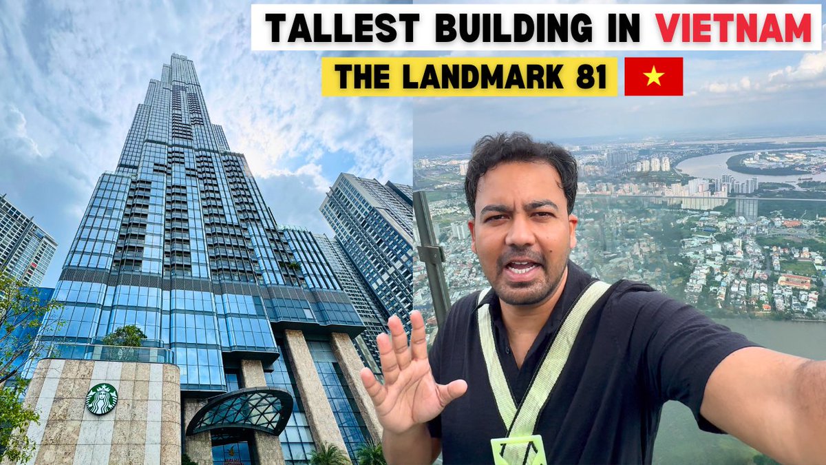 The Landmark 81 | Tallest Building In Vietnam 🇻🇳 From breathtaking skyline views to the stunning observation deck - this is a must-visit in Ho Chi Minh City 🌆

👉Watch the full experience on YouTube: youtube.com/watch?v=BsaAk7…

#HoChiMinh #Vietnam #vlogger #India #travel #Tourism