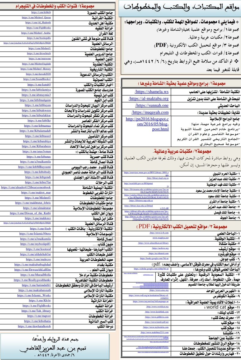 _Talal1's tweet image. كل روابط المواقع والقنوات والمكتبات العربية والعالمية اللي توفر ملفات الكتب أونلاين مجانًا :