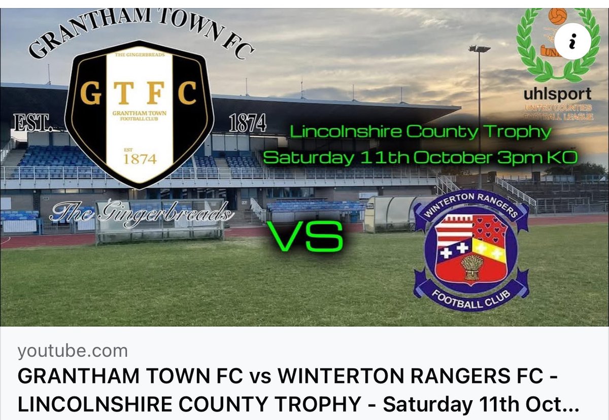 #livefootball GRANTHAM TOWN FC vs WINTERTON RANGERS FC - LINCOLNSHIRE COUNTY TROPHY TODAY 3PM youtube.com/live/cUvT12fJq… via <a href="/YouTube/">YouTube</a>
#NonLeague #nonleaguefootball #properfootball
