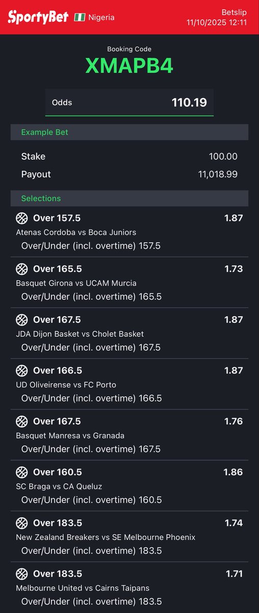 dfwpehlumiiii's tweet photo. Basketball games on https://t.co/RhuVmdOFy6 converted to sportybet⤵️

ZSRJZ8 XMAPB4 -main games.

Lowerlines.
39&amp;5odds🚨
UWWT0K ZYVMFW -sporty👩‍💻

Follow 4 convert of codes 2 ur preferred bookies! 

Retweet 4 larger audience😤🗣️ https://t.co/nlQFn9uf1X