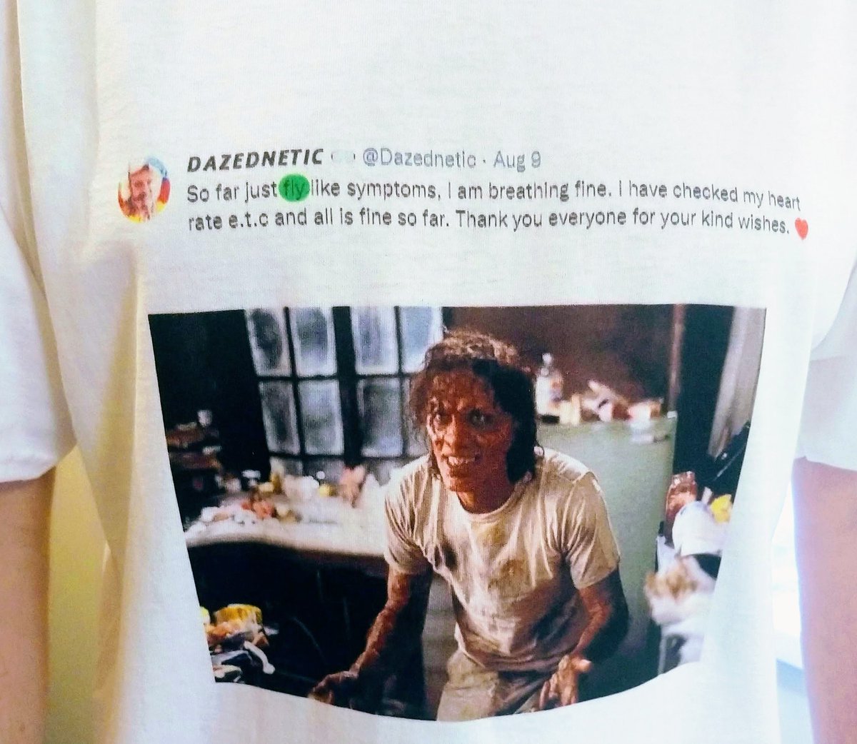 That time, I had COVID and a typo turned into a t-shirt.. 🪰