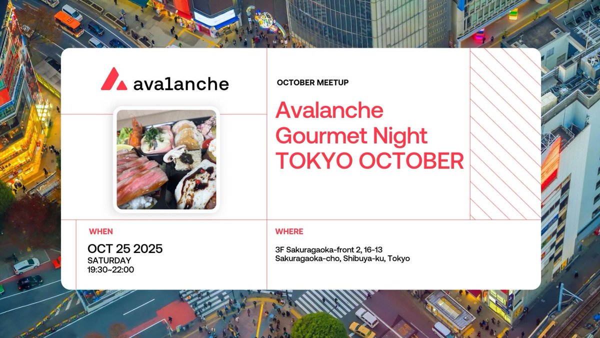 avalanchejp's tweet image. 🍱 Avalancheグルメナイト開催！

10月25日（土）19:30〜 渋谷 CryptoBase にて
アバランチコミュニティが集まる交流イベントを開催します！

イベント限定の黒毛和牛のステーキと洋風幕の内弁当をご用意
美味しい食事を楽しみながら、アバランチの最新トピックで盛り上がりましょう！🔺