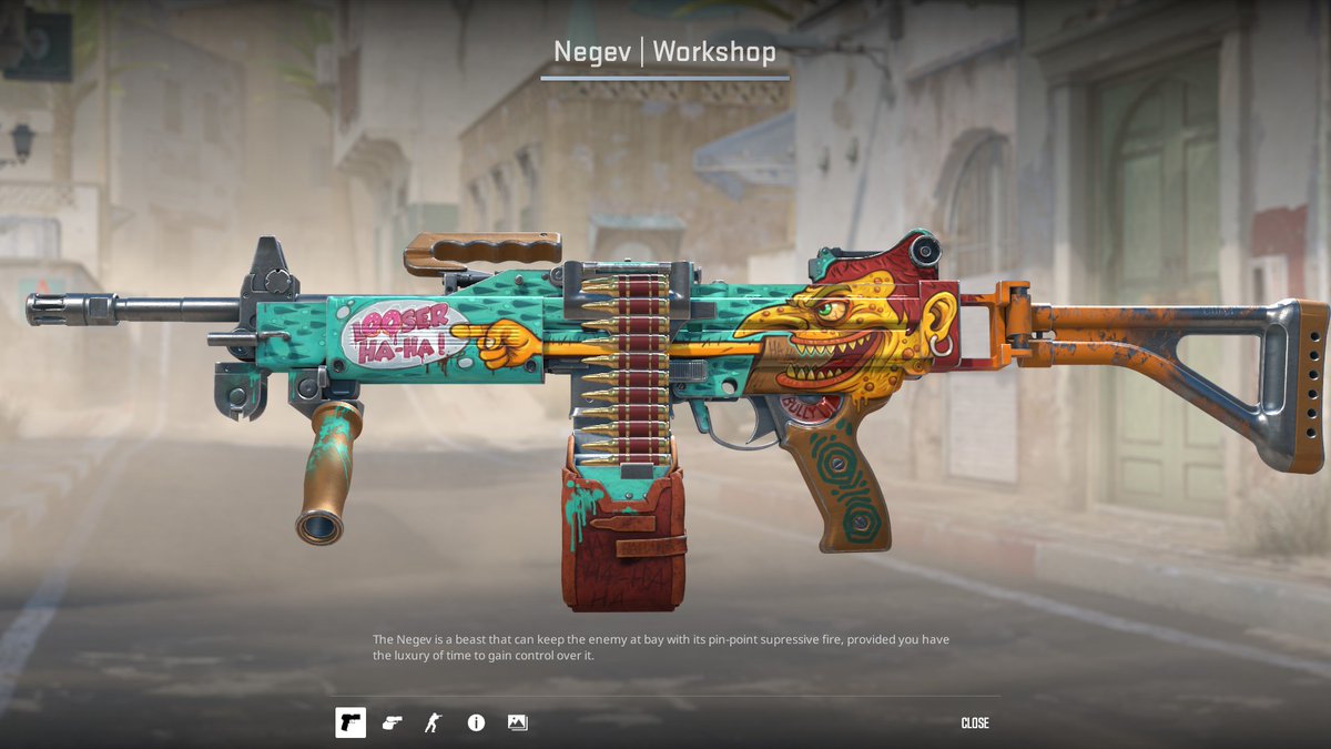 JackieWeckie's tweet photo. @KostyaChe_CS reworked my Negev skin that named Bully for @CounterStrike . Huge thanks to him :D

https://t.co/jbV3uJCUYL

#cs2 #cs2skin #cs2skins #cs2workshop #steamworkshop #skin #communityskins #skins #cs2case #cs2cases #art #cs2art #cs2design #design https://t.co/tx0FOidQIE