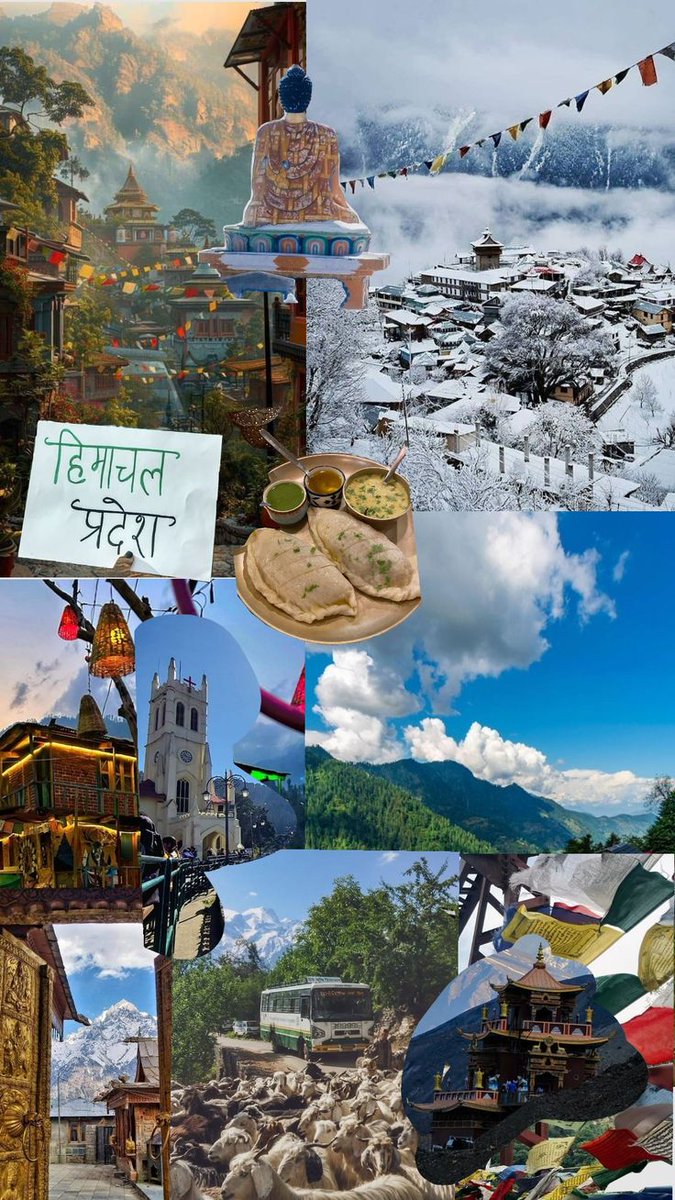 ShiivanshJamwal's tweet image. हिमाचल प्रदेश, हिमालय की गोद में बसा भारत का एक अत्यंत सुंदर राज्य है, जो प्रकृति प्रेमियों, रोमांच के चाहने वालों और आध्यात्मिक यात्रियों के लिए किसी स्वर्ग से कम नहीं है। बर्फ से ढकी चोटियाँ, हरे-भरे घाटियाँ और #HimachalPradesh #Devbhumi