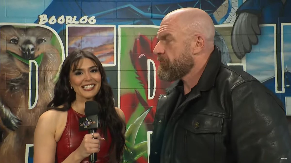 Cory_Hays407's tweet image. Cathy Kelley interview with Paul &quot;Triple H&quot; Levesque #WWECrownJewel