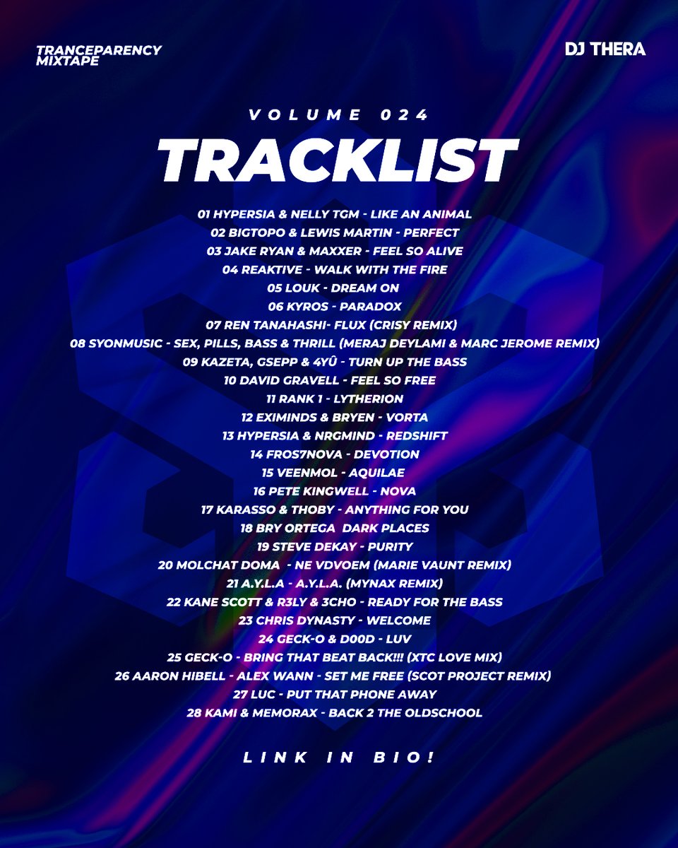 Back again with a new episode of my Tranceparency Mixtape! 🔊🔥 

As always I selected my favorite new hard trance and techno tunes for you to enjoy loud! 😍💪

Have a great weekend!!

soundcloud.com/djthera/trance…