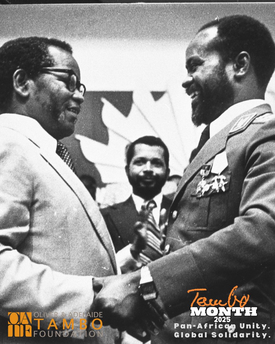 #DidYouKnow Oliver Tambo was close friends with African leaders, especially Julius Nyerere in Tanzania, Kenneth Kaunda in Zambia, Sam Nujoma in Namibia, and Samora Machel in Mozambique.

Africa was the first and most important source of support for the South African liberation
