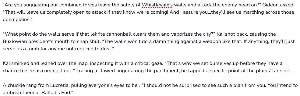 #FantasyIndiesSpooktober Day 11

Today’s snippet comes from Ballad’s End, where Kai suggests his plan to halt the Liberation Army’s advance on Whistlevale.
