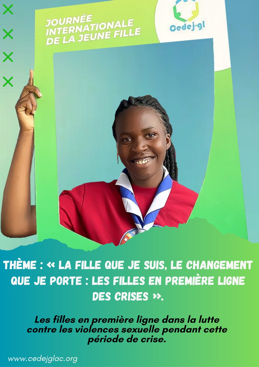 cedej_gl's tweet photo. Une fille protégée est une fille qui apprend, ose et construit un monde meilleur.
À l’occasion de la Journée internationale de la jeune Fille, le CEDEJ-GL réaffirme son engagement aux côtés des filles pour mettre fin aux violences sexuelles, particulièrement en période de crise. https://t.co/DnHuKAqVUz
