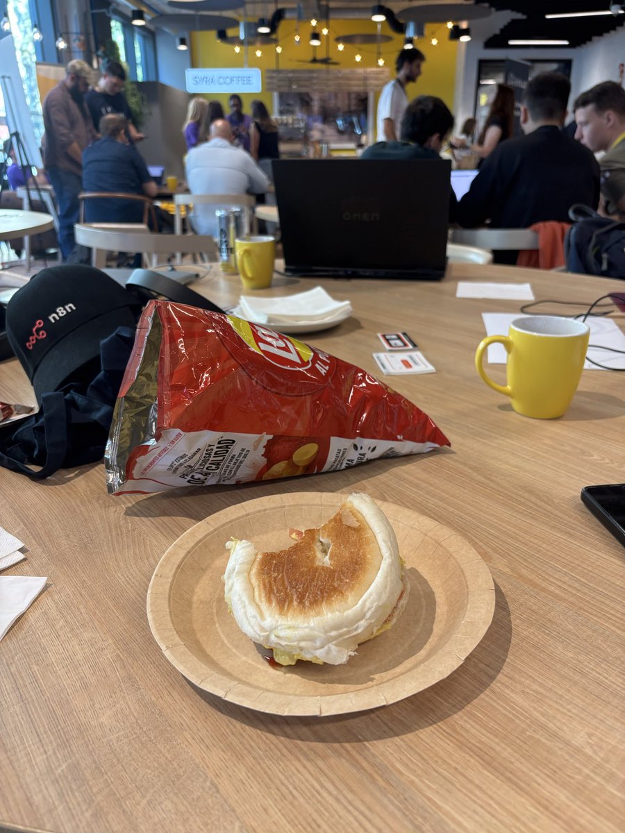joandedalmau's tweet photo. Taking a lunch break at the AI Summit Barcelona hackathon! 🍽️ Our team’s got a fresh idea: building a Chrome extension. Stay tuned for more details! 🚀 #AISummitBarcelona #AIHackathon #ChromeExtension https://t.co/0VaMCtfsbA