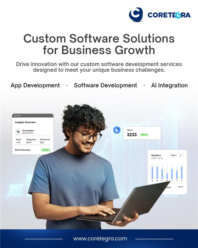 Coretegra1's tweet image. Drive innovation with our custom software development services designed to meet your unique business challenges.
#SoftwareDevelopment #CustomSolutions #Innovation #CoretegraTech