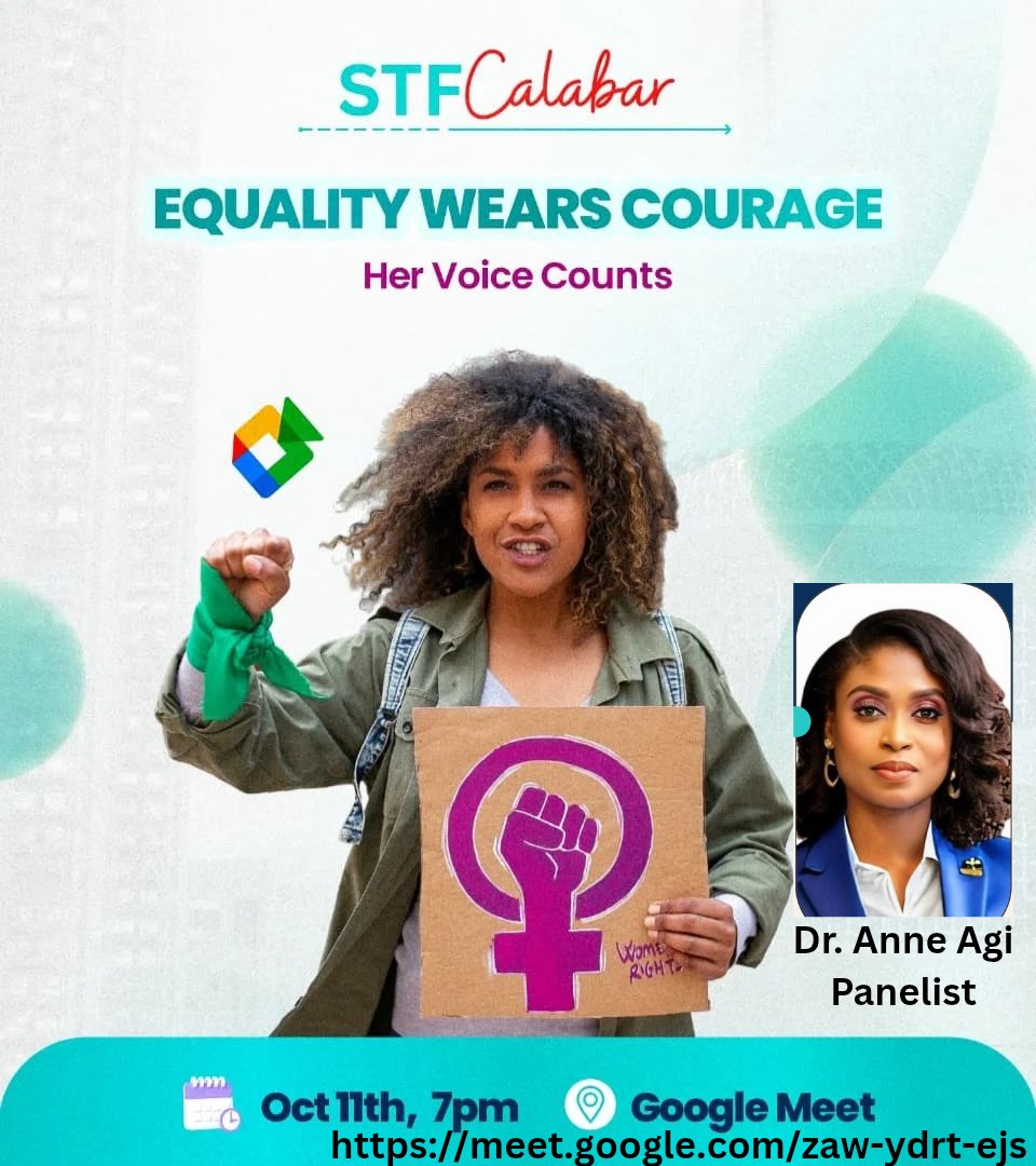 uruegi's tweet photo. Honoured to be a panelist at today’s She Thrives Foundation event for the International Day of the Girl Child! 
Theme: “Equality Wears Confidence: Her Voice Counts.”
Equality opens doors, but confidence walks through them.
🕖 7PM | Virtual 
https://t.co/xUSegwsMX8

#AnneAgi https://t.co/TXf9XNwHrs