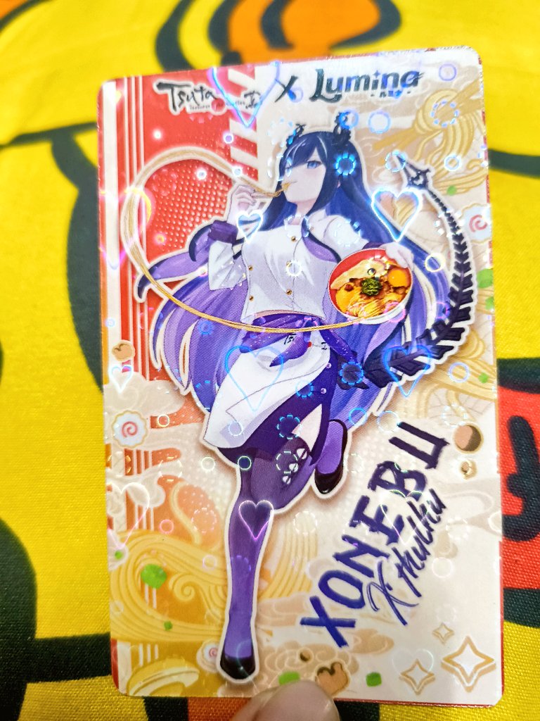 chalongjun's tweet image. ใช้ดวงหมดและ55 สั่งชุดเดียวได้ทั้งการ์ดแรร์และสติกเกอร์บุเลย  การ์ดสวยมากก 💜  @XonebuWorldEnd 
#LuminaxTsuta
#XoneBuds