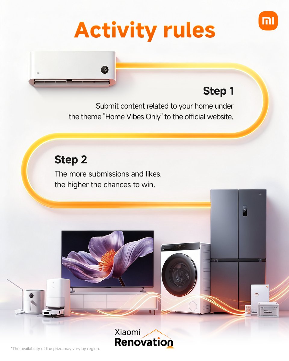 Xiaomi's tweet image. Share your home vibes for a chance to win a free Xiaomi smart home transformation! The more you submit, the higher your chances.

Join Xiaomi Renovation 2025 to experience Xiaomi&apos;s fully connected smart home.

Submit now: s.mi.com/6cctiTq9
