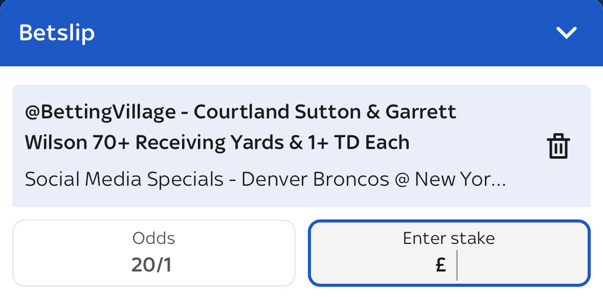 thetipsguide's tweet image. 🏈 20/1 NFL London Boost!

This looks amazing.

Load to your slip...

Here 👉🏼 bit.ly/3IZplK3

Sutton: 62-6-118-81-99 yards with a TD in 3 of the 5.

Wilson: 95-50-84-82-71 yards with a TD in 4 of the 5. 

18+ gambleaware.org #AD T&amp;amp;Cs apply