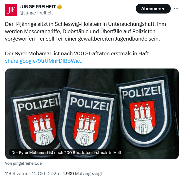 Die Frage ist nicht, wieso Mohamad erst nach 200 Straftaten inhaftiert wird. Die Frage ist, was Mohamad und seine Familie noch in Deutschland machen.