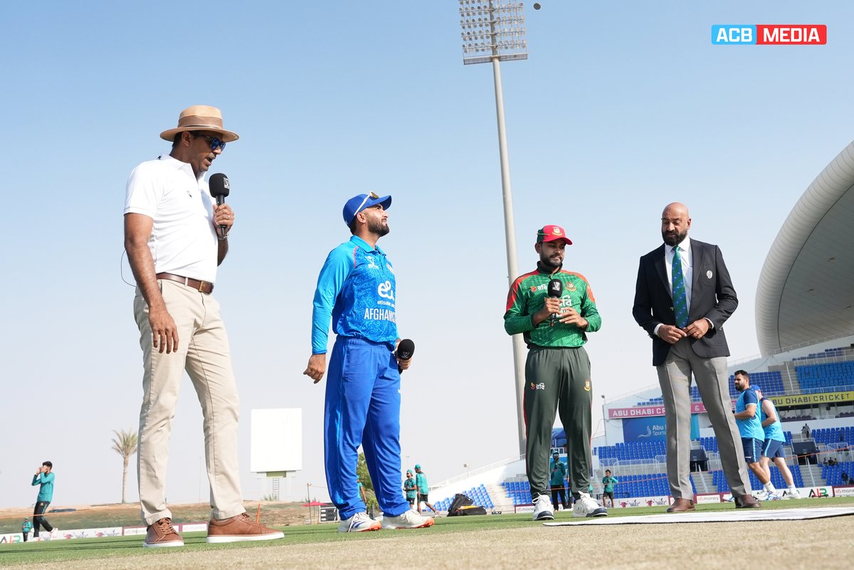 ACBofficials's tweet photo. π¨ TOSS ALERT! π¨
Afghanistan skipper @Hashmat_50 won the toss and decided that #AfghaAtalan will bat first against Bangladesh. π
#AFGvBAN2025 | #GloriousNationVictoriousTeam https://t.co/peJdreGxay