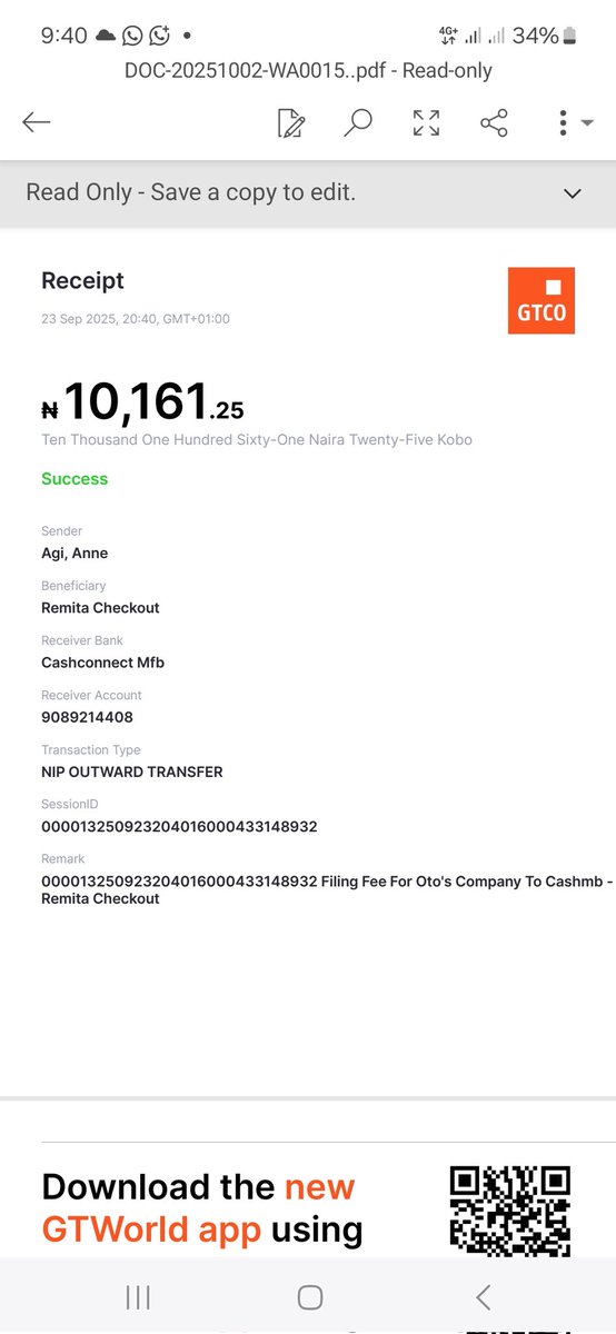 uruegi's tweet photo. Dear @cacnigeria1
I paid the filing fee for BITESY &amp; SIPSY FOODS LIMITED via your platform on 23/9/25. I was debited. However, till date, the application is not being processed, and I remark I get is "No payment information found". https://t.co/DepPwP1ZPo