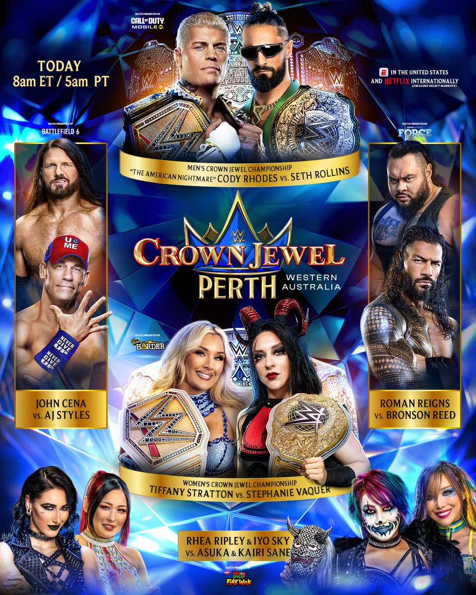 WWE's tweet image. It&apos;s almost time!!!

Drop your #WWECrownJewel predictions ⤵️