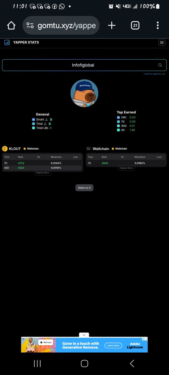 InfoFiGlobal's tweet image. Still early, still yapping. 🧱

From 0 to leaderboard ranks  progress is progress.
@wallchain_xyz tracking the Quacks
@kloutgg rewarding the builders,
@idOS_network pushing digital identity forward
@WardenProtocol rewriting access control,
@FogoNetwork proving that attention =…