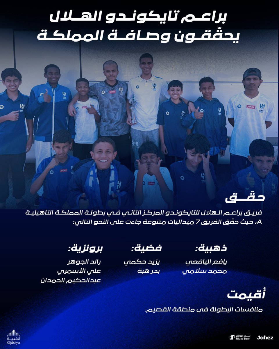 🥋 براعم تايكوندو #الهلال يحقّقون وصافة المملكة 🥈