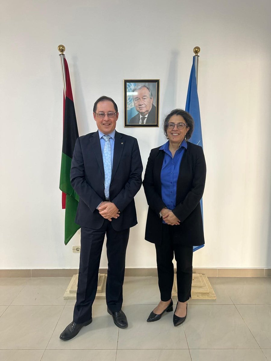 LibyaRussian's tweet image. التقت نائبة الممثلة الخاصة للأمين العام للشؤون السياسية ستيفاني خوري يوم أمس بسفير روسيا الاتحادية لدى ليبيا، أيدار آغانين، لمناقشة آخر التطورات في ليبيا وجهود البعثة للمضي قدماً بالعملية السياسية التي تيسرها بعثة الأمم المتحدة للدعم في ليبيا على أساس خريطة الطريق...