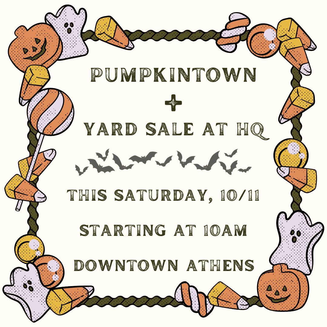 Today's the day! Come see us at Pumpkintown and go visit HQ to see what we have at the yard sale!