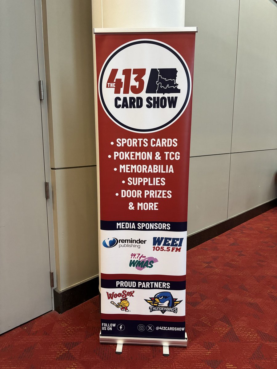 413cardshow's tweet image. Showtime! It&apos;s our Game Day. Today in downtown Springfield, at MassMutual Center. THE 413 CARD SHOW! Vendors are setting up. Doors open at 9:00am. First door prize ($50 cash voucher) will be drawn at 10:00. Hope to see you here. #thehobby #WesternMA