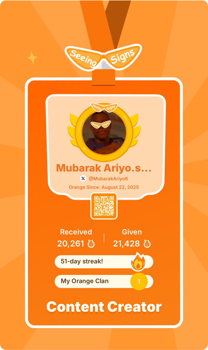 MubarakAriyo6's tweet image. Just got my second crown 👑👑 — from Support Warrior to Content Creator.
Grinding through the dynasty, one badge at a time 🧡🔥
