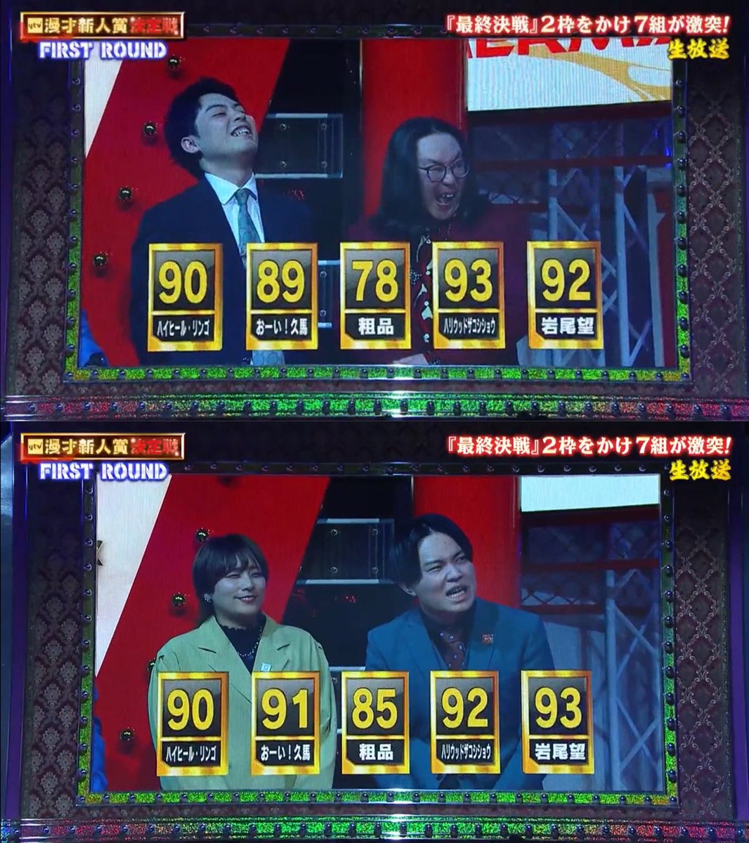 H8shimizu's tweet image. やっぱこういう賞レースの審査員の最初の点数が高すぎて
気持ちはわかるけどね

だからだな粗品さんみたいな審査員が…。。

#キングオブコント
#キングオブコント2025