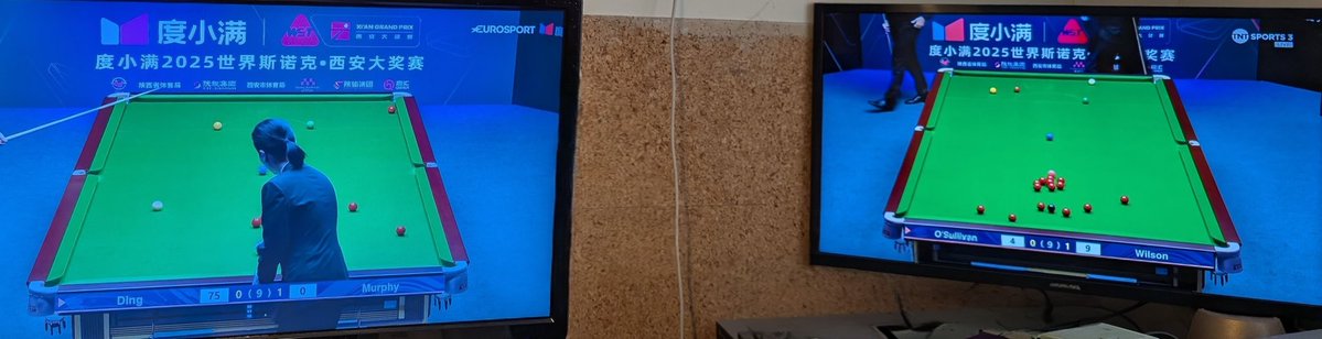 Definitely time for double screening! #ILoveSnooker