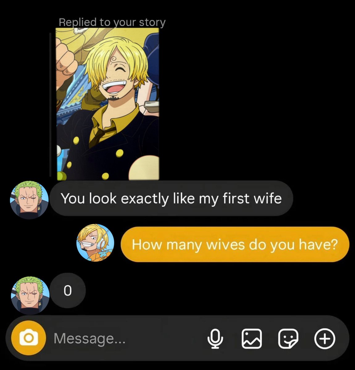 usopp taught zoro that pick-up line lol