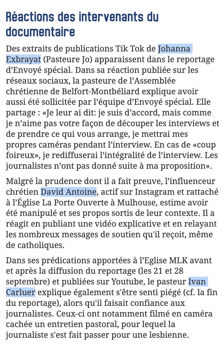 Après le reportage très controversé et à charge d'#EnvoyéSpécial sur les #évangéliques français, le débat sur les méthodes biaisées des journalistes continue
lafree.ch/info/envoye-sp…