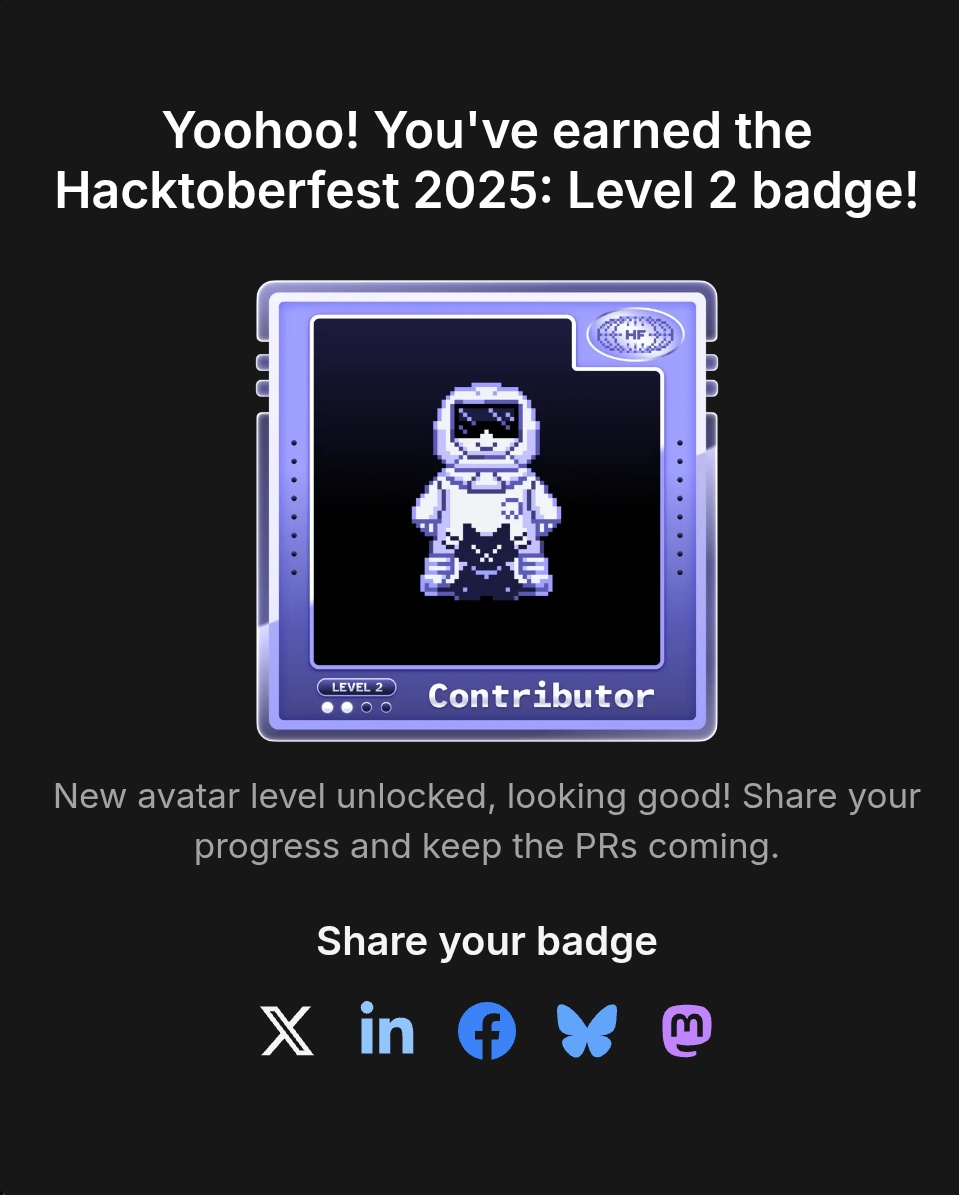 craft_withcode's tweet image. Okay, I got my 2 #Hacktoberfest batches without changing the Express js and Readme file.🙂