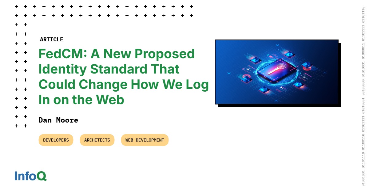 InfoQ's tweet image. #FedCM is a proposed standard API for frictionless, privacy-preserving federated login on the web.
👉 Simplifies login for both users & developers.
✅ Already supported in Chromium browsers.
📰 Dive deeper in this #InfoQ article: bit.ly/3VIiszq
#WebDevelopment