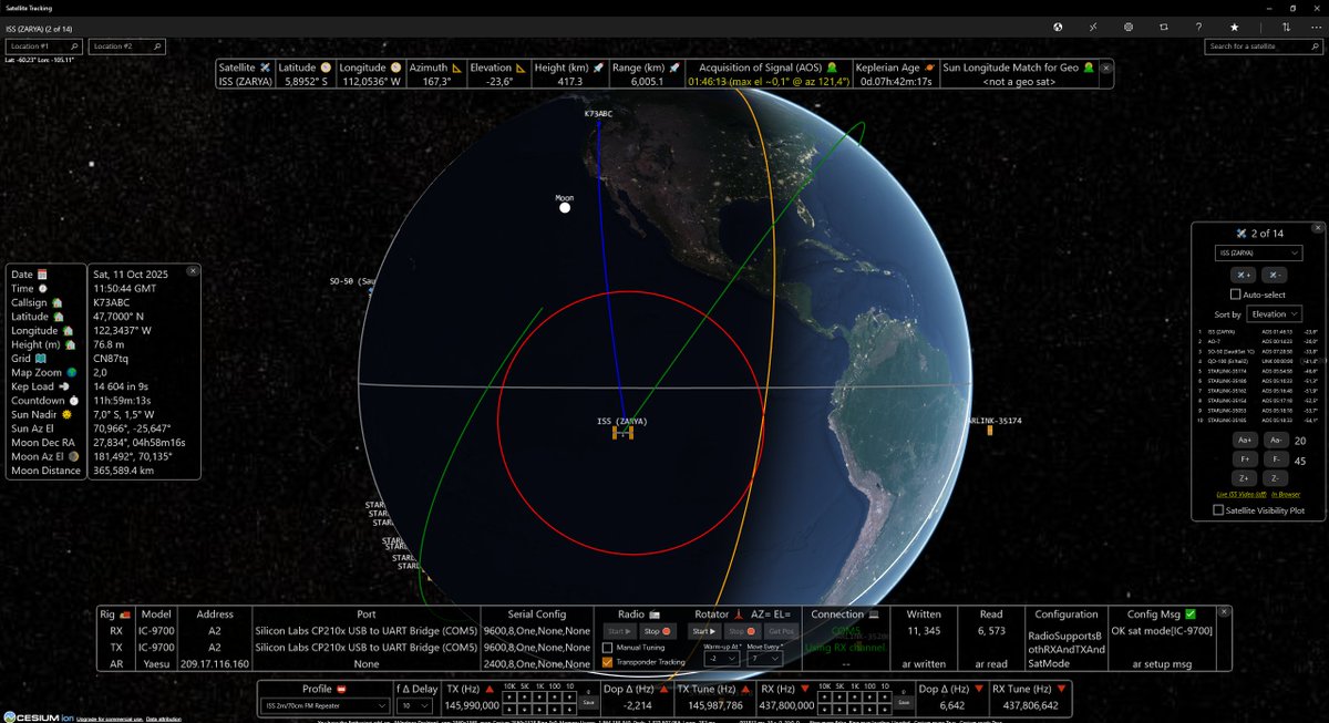 SpaceStation22's tweet image. Having fun tracking the ISS (International Space Station) today !

#hamr #hamradio #ISS #satellite