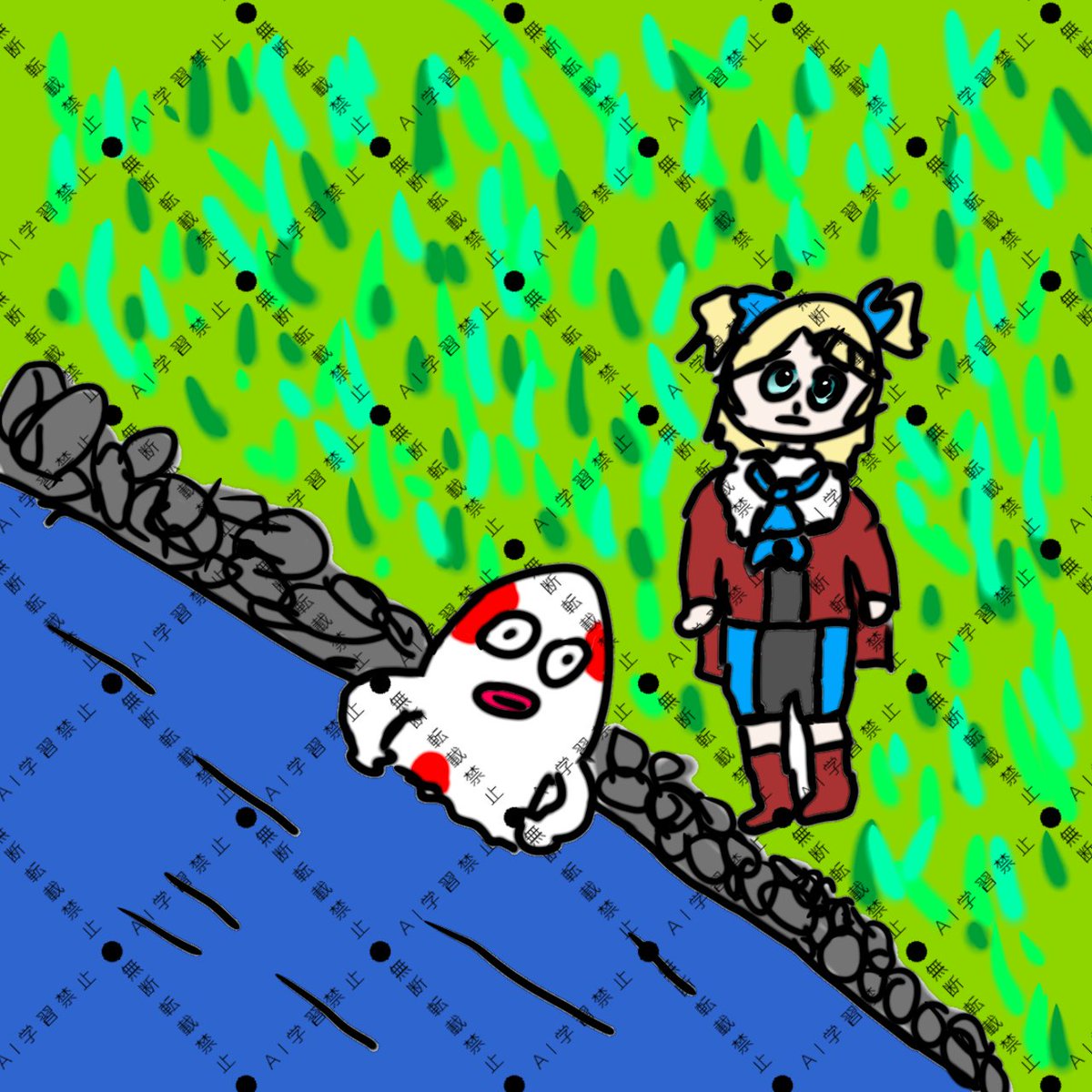 RNkoiuna's tweet image. 川辺のふたりごとステッカー候補