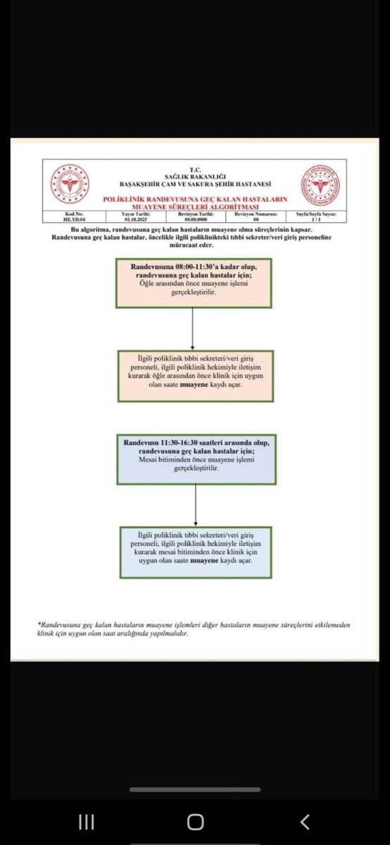 1. Randevu saati niye var o zaman?
2. Randevusuna zamanında gelenlerin suçu ne?
Geç kalan hasta başka bir güne randevu alır. Acil sağlık durumu varsa aciller zaten açık. Bu kadar sahadan uzak olmak ne ile açıklanabilir? Bkz bir önce X'imiz
<a href="/MHRS_182/">MHRS</a> <a href="/saglikbakanligi/">T.C. Sağlık Bakanlığı</a> <a href="/drmemisoglu/">Prof. Dr. Kemal Memişoğlu</a>
