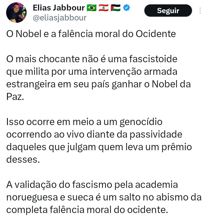 DefecatingB's tweet image. Se o paga-pau de terrorista está com o fiofó todo cagado pela perseguida política María Corina Machado ter sido agraciada com o Nobel da Paz, imagina se o prêmio tivesse sido dado a Donald Trump...