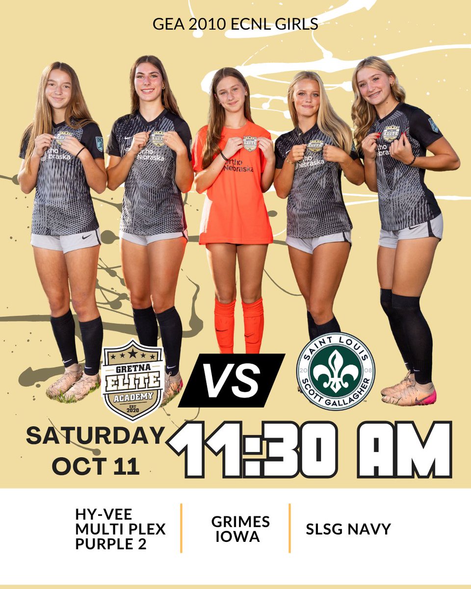 Rise and shine it’s GAME DAY! See you in IA! <a href="/ECNLgirls/">ECNL Girls</a> <a href="/GEA_ECNL/">Gretna Elite Academy ECNL</a> <a href="/GretnaEliteAcad/">Gretna Elite Academy</a> #BEelite